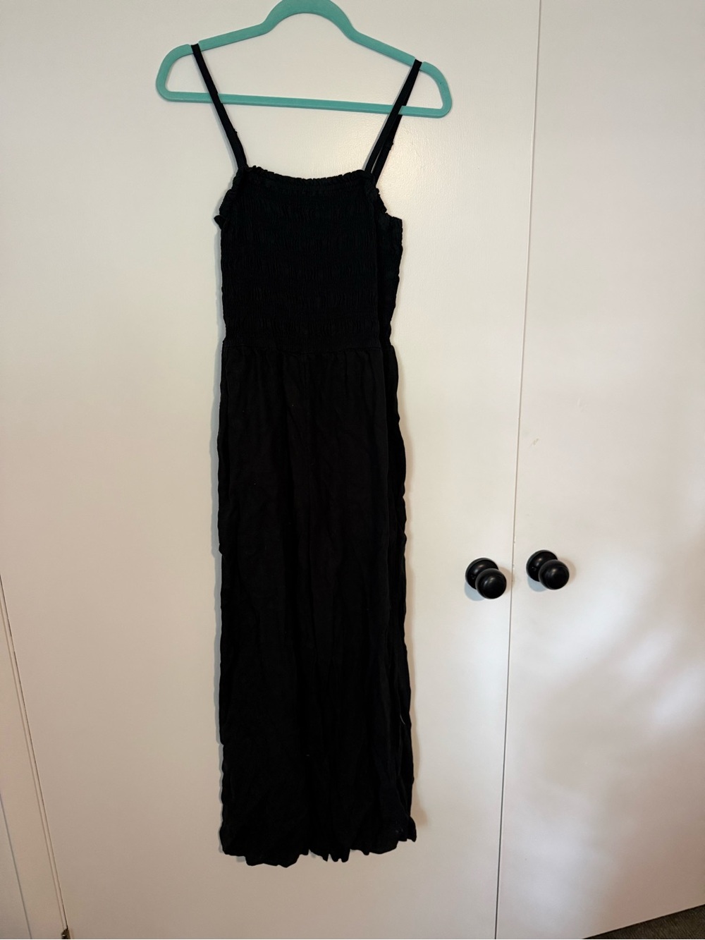 Target Black Smocked Jumpsuit with Spaghetti Straps